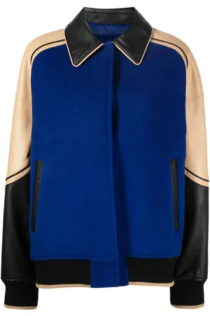 GOEN.J Veste bomber à bords en cuir artificiel