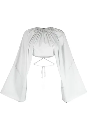 Kiko Kostadinov Blouse crop à détails de fronces
