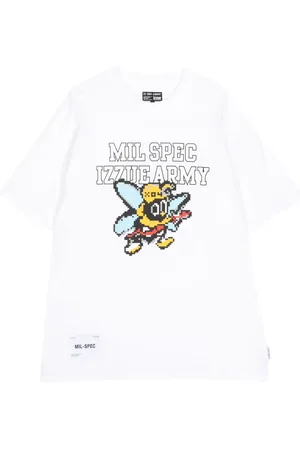 Izzue T-shirt en coton à imprimé pixelisé