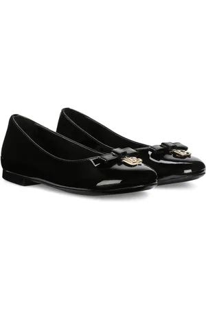 Dolce & Gabbana Ballerines en cuir verni à logo DG