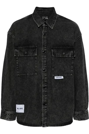 Izzue Veste en jean à logo appliqué