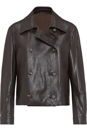 Brunello Cucinelli Veste crop à ornements métalliques
