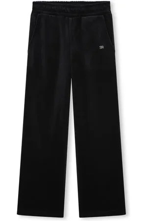 Sonia Rykiel Enfant Pantalon de jogging en velours à logo strassé