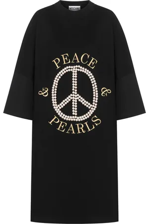 Moschino Robe en coton à logo imprimé