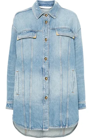 Palm Angels Veste en jean à logo délavé
