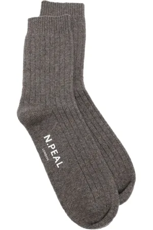 N.PEAL Chaussettes en maille nervurée