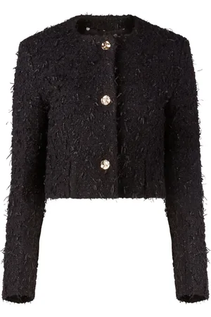 Nina Ricci Veste crop en tweed à bords frangés