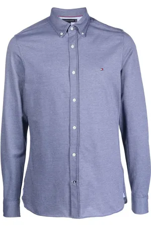 Tommy Hilfiger Chemise en coton mélangé à logo brodé