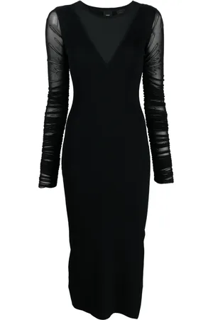 Pinko Robe mi-longue nervurée à empiècements