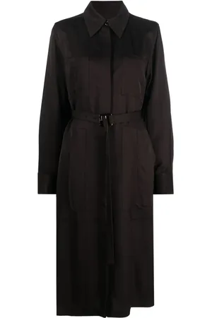 Jil Sander Manteau boutonné à taille ceinturée
