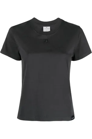 Courrèges T-shirt en coton à logo brodé