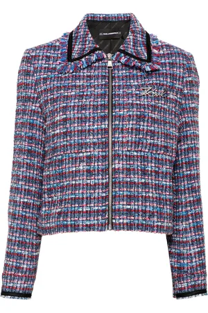 Karl Lagerfeld Veste en tweed à coupe crop