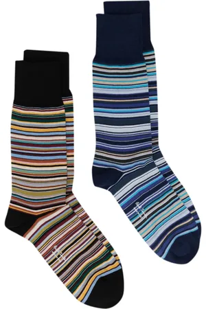 Paul Smith Lot de deux paires de chaussettes en coton à rayures