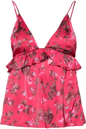 Ganni Haut en satin à fleurs