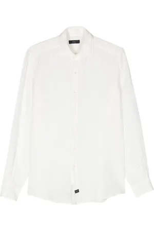 FAY Chemise en lin à manches longues