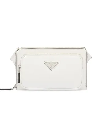 Prada Sacoche en cuir à plaque logo