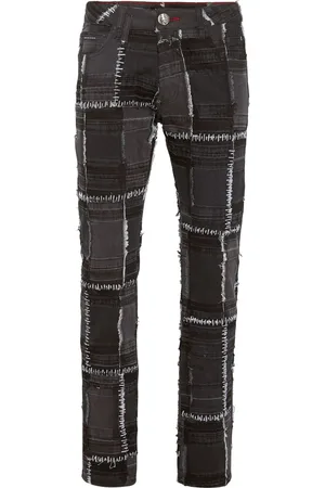 Philipp Plein Jean droit à design patchwork