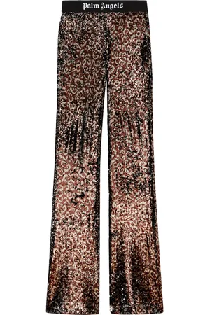 Palm Angels Pantalon évasé à sequins brodés