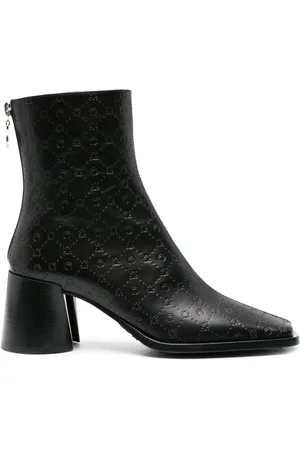 Marine Serre Bottines à motif monogrammé embossé
