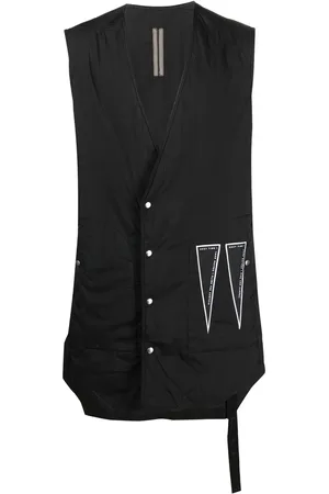 Rick Owens Manteau sans manches à logo imprimé