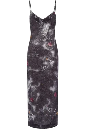 Moschino Robe longue à motif astral