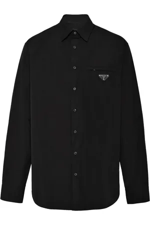 Prada Chemise à logo triangulaire en émail