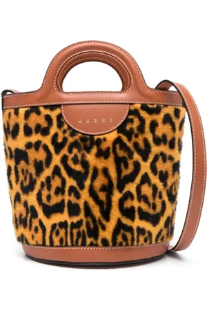 Marni Mini sac seau Tropicalia à imprimé léopard