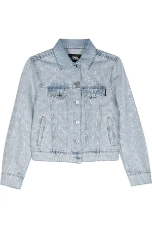 Karl Lagerfeld Veste en jean à monogramme strassé