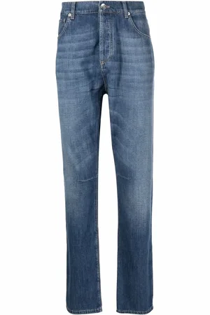 Brunello Cucinelli Jean droit à effet délavé