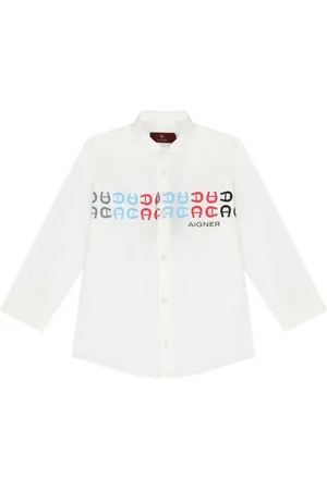 Aigner Chemise en coton à logo imprimé
