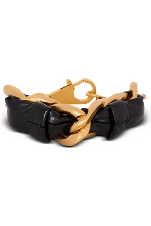 Balmain Bracelet en chaîne et cuir