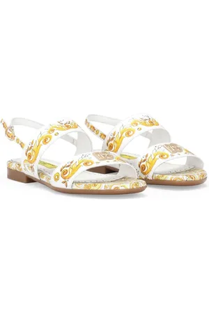 Dolce & Gabbana Sandales en cuir à imprimé Majolica