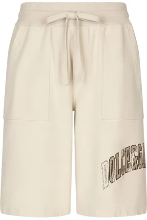Dolce & Gabbana Short de sport en coton à logo brodé