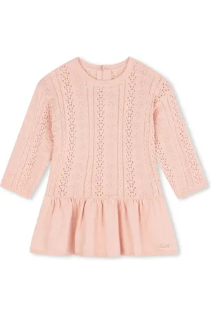 Chloé Robe en maille pointelle à logo brodé