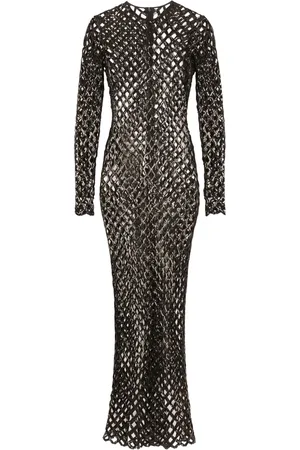 Dolce & Gabbana Robe longue en résille à sequins