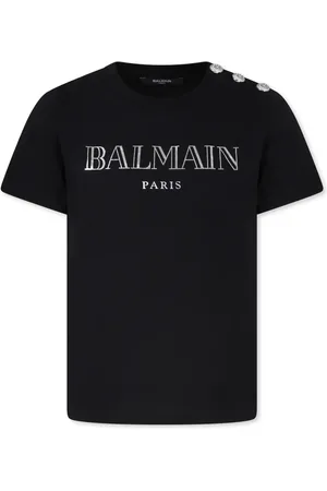 Balmain T-shirt en coton biologique à logo imprimé