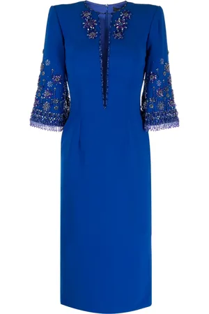 Jenny Packham Robe mi-longue à ornements de perles