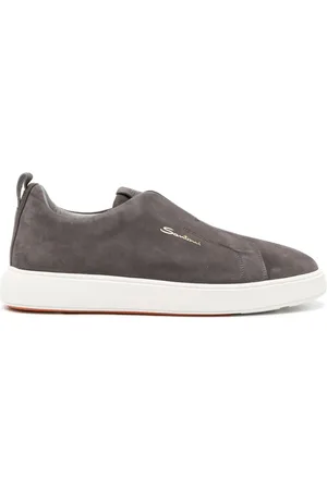 santoni Baskets en daim à logo imprimé
