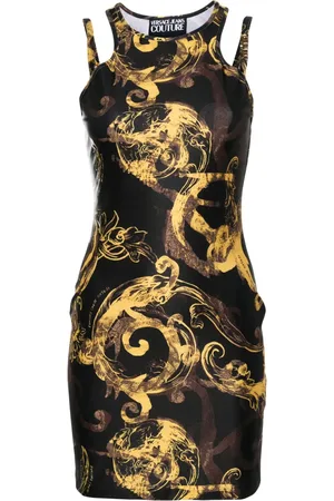 VERSACE Robe mi-longue à imprimé Watercolour Couture