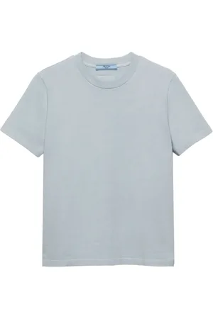 Prada T-shirt en coton à logo triangulaire