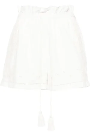 Twin-Set Short en broderie anglaise à taille froncée