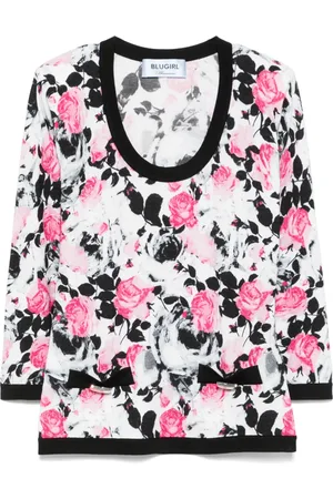 Blugirl T-shirt à roses imprimées