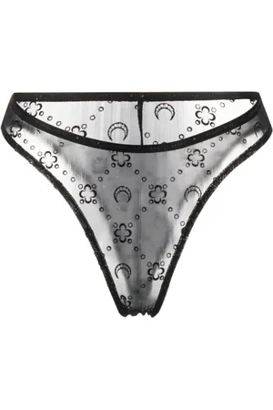 Marine Serre Culotte en mesh à logo floqué