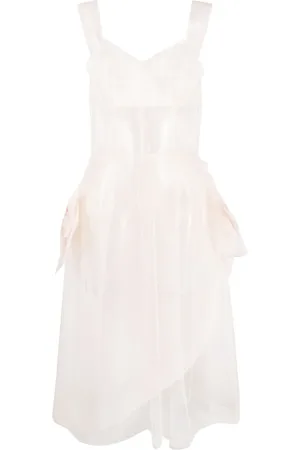 Maison Margiela Robe mi-longue en tulle à détail de nœud