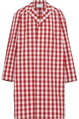 Prada Manteau en coton à carreaux vichy
