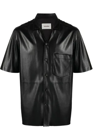 Nanushka Chemise Camp en cuir artificiel