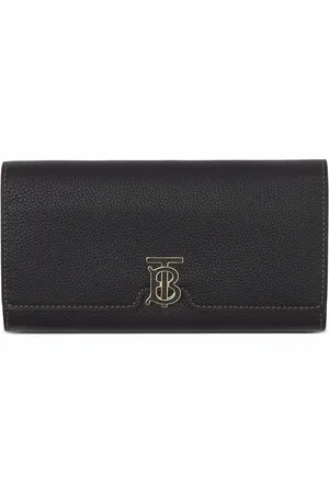 Burberry Portefeuille continental en cuir à plaque logo