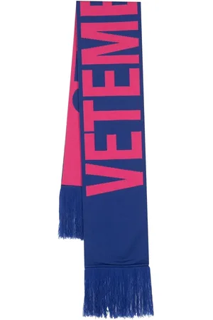 Vetements écharpe frangée à logo intarsia