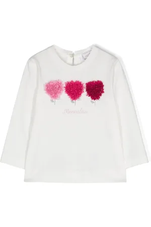 MONNALISA T-shirt en coton à fleurs appliquées