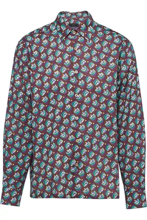Prada Chemise en coton à imprimé géométrique